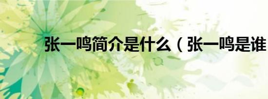张一鸣简介是什么（张一鸣是谁）