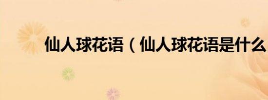 仙人球花语（仙人球花语是什么）