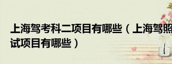 上海驾考科二项目有哪些（上海驾照科目2考试项目有哪些）