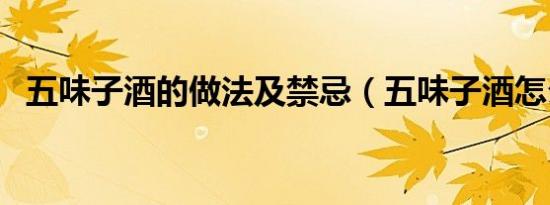 五味子酒的做法及禁忌（五味子酒怎么做）