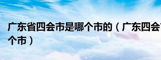 广东省四会市是哪个市的（广东四会市属于哪个市）