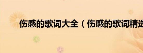 伤感的歌词大全（伤感的歌词精选）