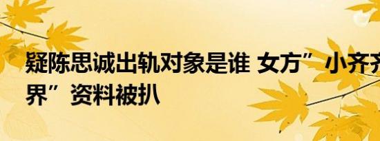 疑陈思诚出轨对象是谁 女方”小齐齐的大世界”资料被扒