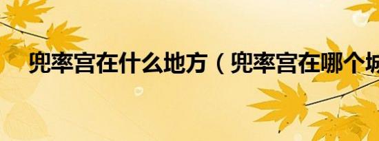 兜率宫在什么地方（兜率宫在哪个城市）
