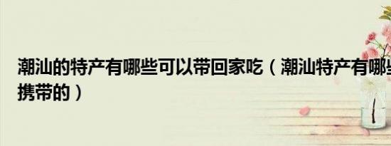 潮汕的特产有哪些可以带回家吃（潮汕特产有哪些可以方便携带的）