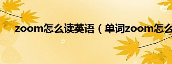 zoom怎么读英语（单词zoom怎么读）