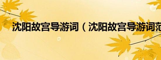 沈阳故宫导游词（沈阳故宫导游词范文）