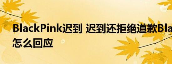 BlackPink迟到 迟到还拒绝道歉BlackPink怎么回应