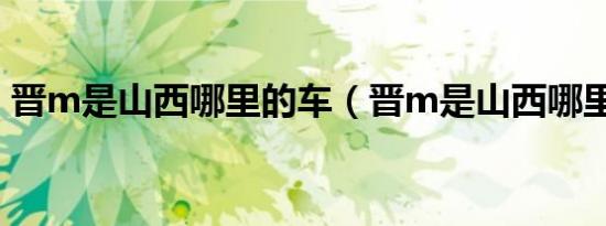 晋m是山西哪里的车（晋m是山西哪里的车）