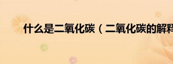 什么是二氧化碳（二氧化碳的解释）