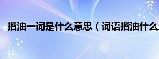 揩油一词是什么意思（词语揩油什么意思）