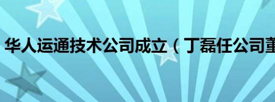 华人运通技术公司成立（丁磊任公司董事长）