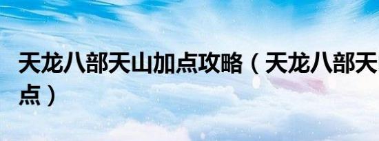 天龙八部天山加点攻略（天龙八部天山怎么加点）