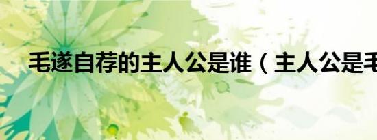 毛遂自荐的主人公是谁（主人公是毛遂）