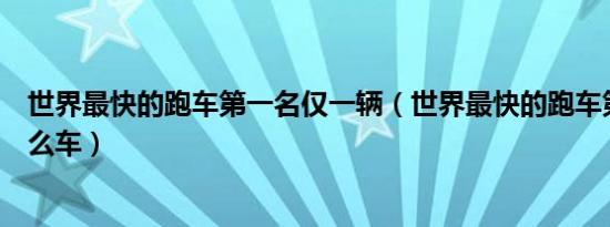 世界最快的跑车第一名仅一辆（世界最快的跑车第一名是什么车）