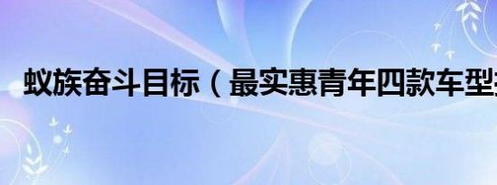 蚁族奋斗目标（最实惠青年四款车型推荐）