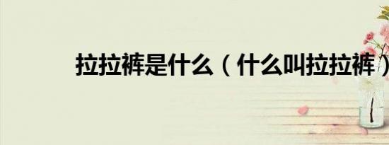 拉拉裤是什么（什么叫拉拉裤）