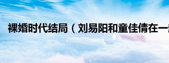 裸婚时代结局（刘易阳和童佳倩在一起了）