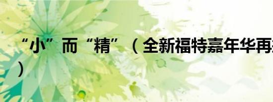 “小”而“精”（全新福特嘉年华再掀新风潮）