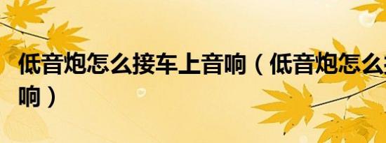 低音炮怎么接车上音响（低音炮怎么接车上音响）