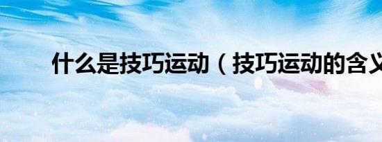 什么是技巧运动（技巧运动的含义）
