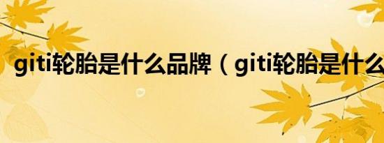 giti轮胎是什么品牌（giti轮胎是什么品牌）