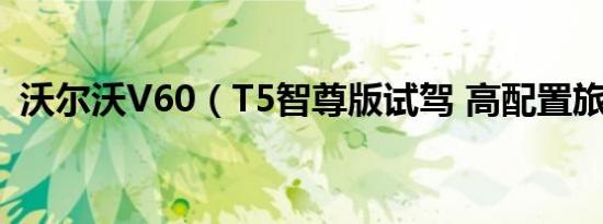 沃尔沃V60（T5智尊版试驾 高配置旅行车）