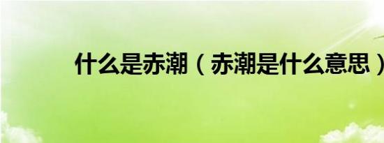 什么是赤潮（赤潮是什么意思）