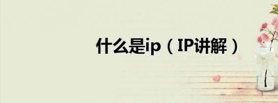 什么是ip（IP讲解）