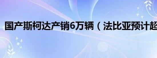 国产斯柯达产销6万辆（法比亚预计超明锐）
