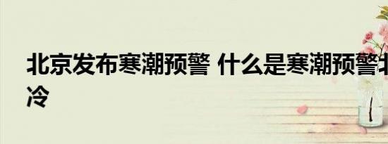 北京发布寒潮预警 什么是寒潮预警北京有多冷