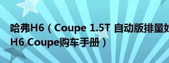 哈弗H6（Coupe 1.5T 自动版排量如何 哈弗H6 Coupe购车手册）