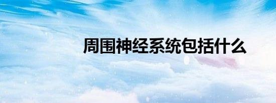 周围神经系统包括什么