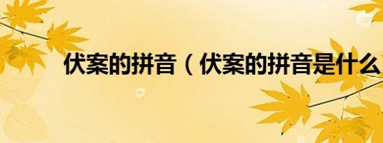 伏案的拼音（伏案的拼音是什么）