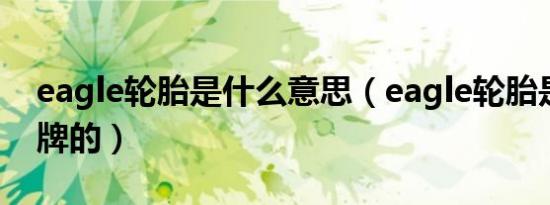 eagle轮胎是什么意思（eagle轮胎是什么品牌的）