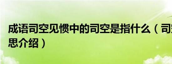 成语司空见惯中的司空是指什么（司空见惯意思介绍）
