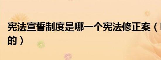 宪法宣誓制度是哪一个宪法修正案（哪年通过的）