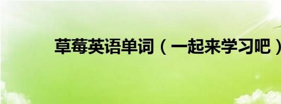 草莓英语单词（一起来学习吧）