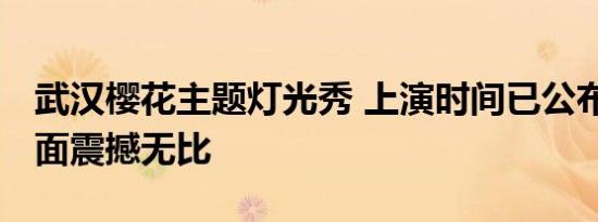 武汉樱花主题灯光秀 上演时间已公布 现场画面震撼无比