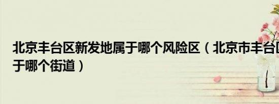 北京丰台区新发地属于哪个风险区（北京市丰台区新发地属于哪个街道）