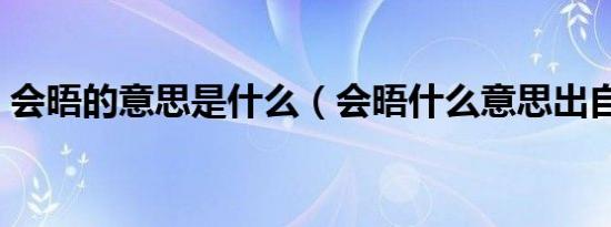 会晤的意思是什么（会晤什么意思出自哪里）