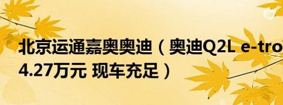 北京运通嘉奥奥迪（奥迪Q2L e-tron最多让4.27万元 现车充足）