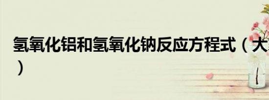 氢氧化铝和氢氧化钠反应方程式（大家知道吗）