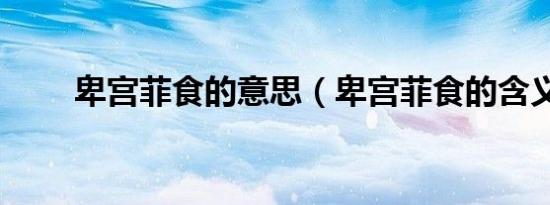 卑宫菲食的意思（卑宫菲食的含义）