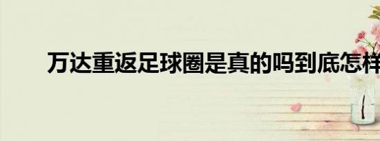 万达重返足球圈是真的吗到底怎样的