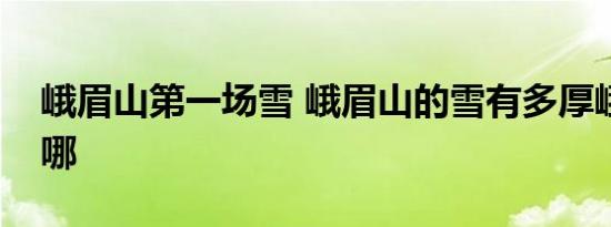 峨眉山第一场雪 峨眉山的雪有多厚峨眉山在哪
