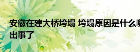 安徽在建大桥垮塌 垮塌原因是什么哪座大桥出事了
