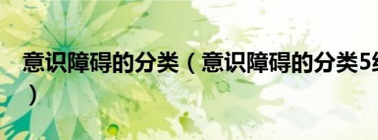 意识障碍的分类（意识障碍的分类5级有哪些）