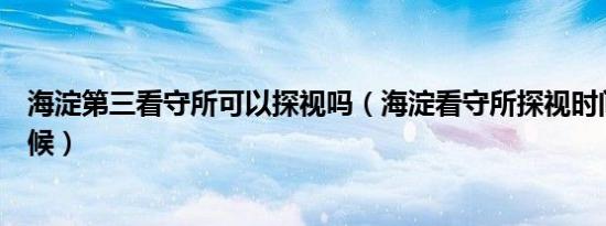 海淀第三看守所可以探视吗（海淀看守所探视时间是什么时候）