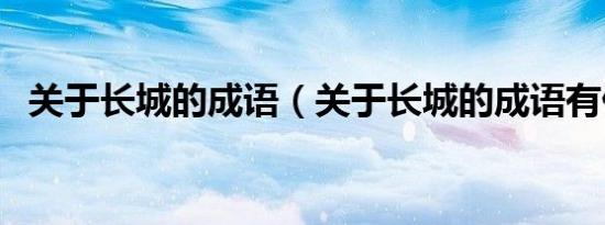 关于长城的成语（关于长城的成语有什么）